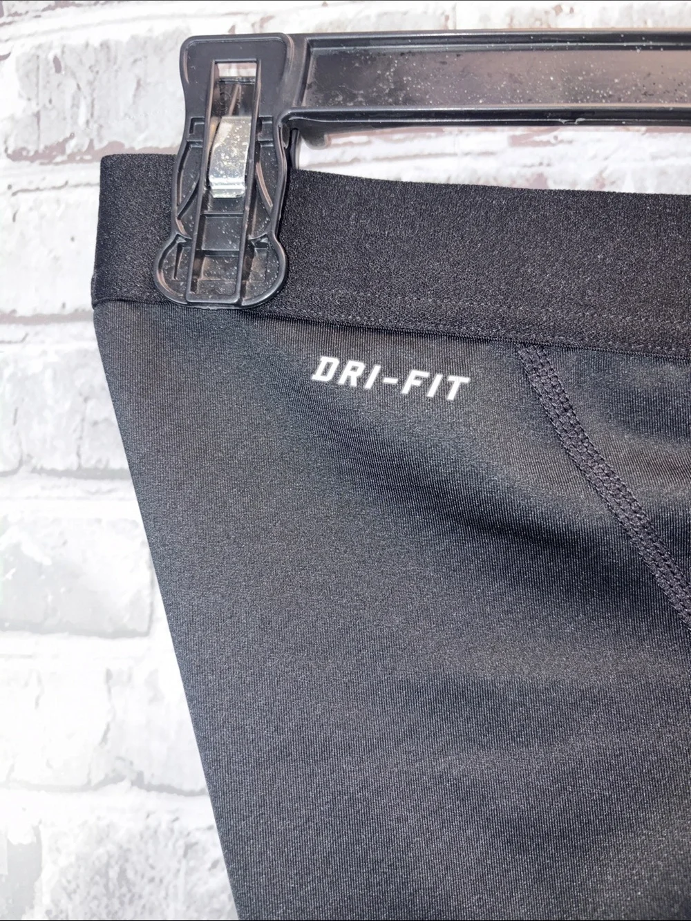 Nike Pro Black Athletic Compression Shorts with White Swoosh